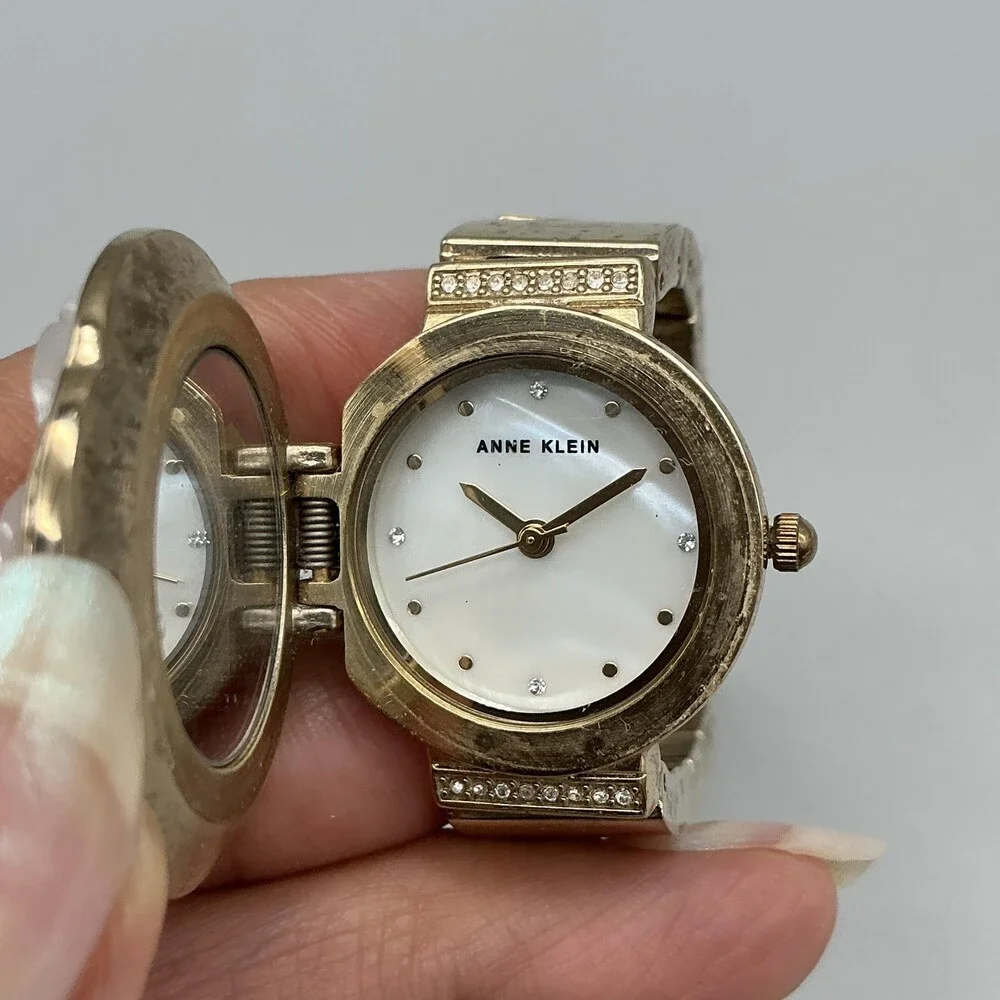 Anne Klein AK/3342 Womens Watch 30mm MOP Dial Gold Tone Rose New Battery 7